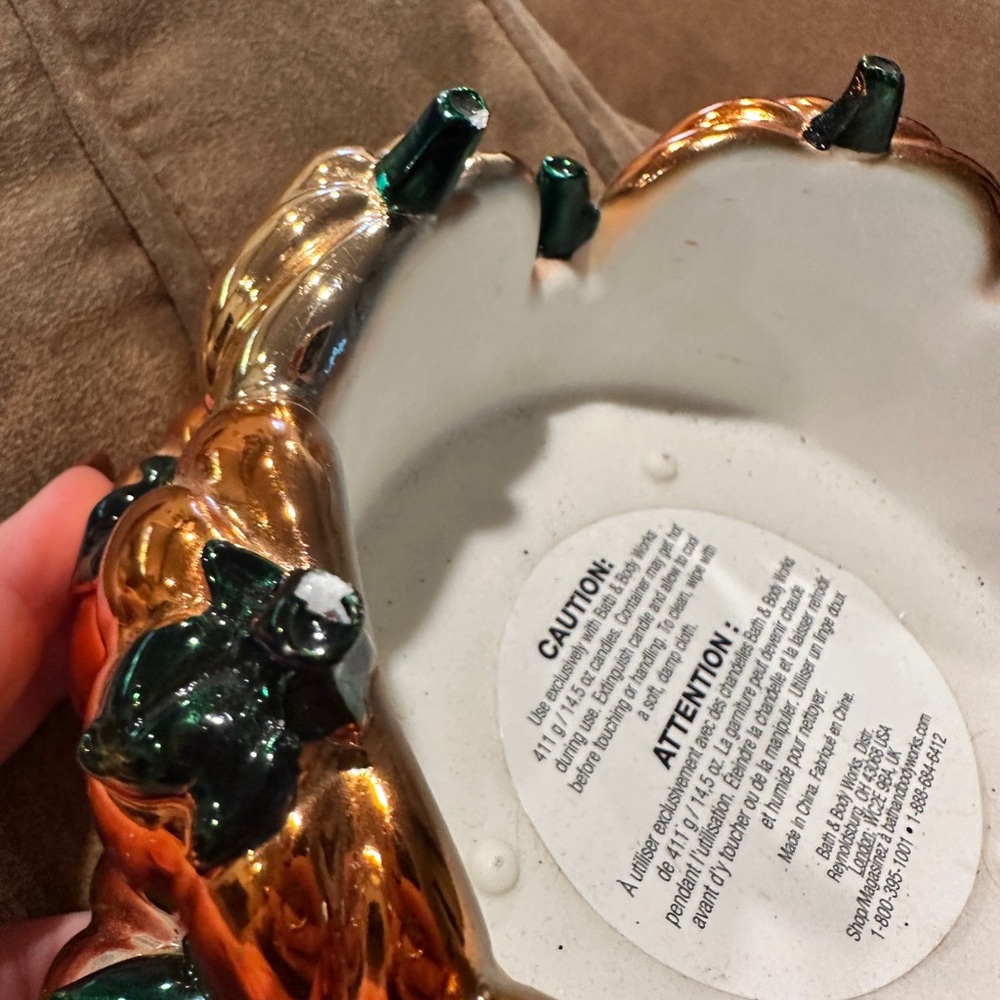 Bath & Bodyworks Metallic Pumpkin Candle Holder - Picture 4 of 4
